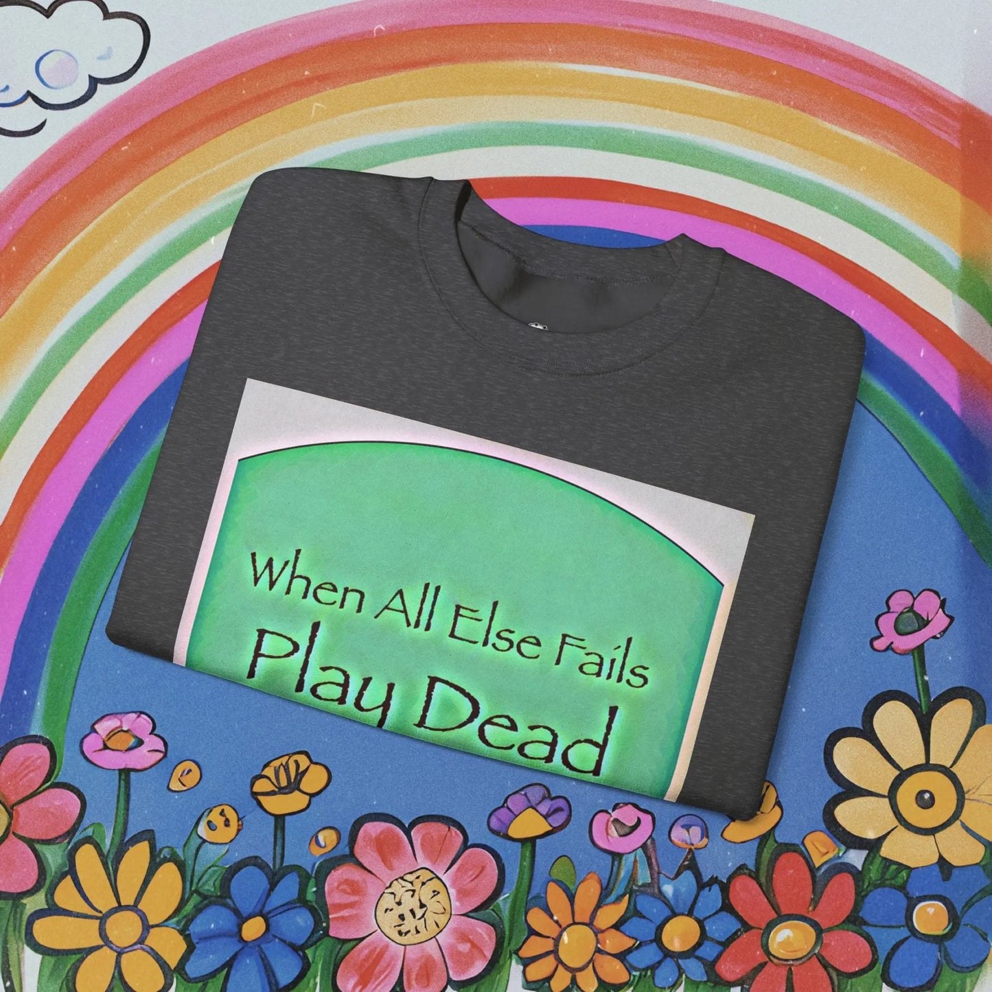 Play Dead Possum Sweatshirt - Unisex Blend Crewneck Printify