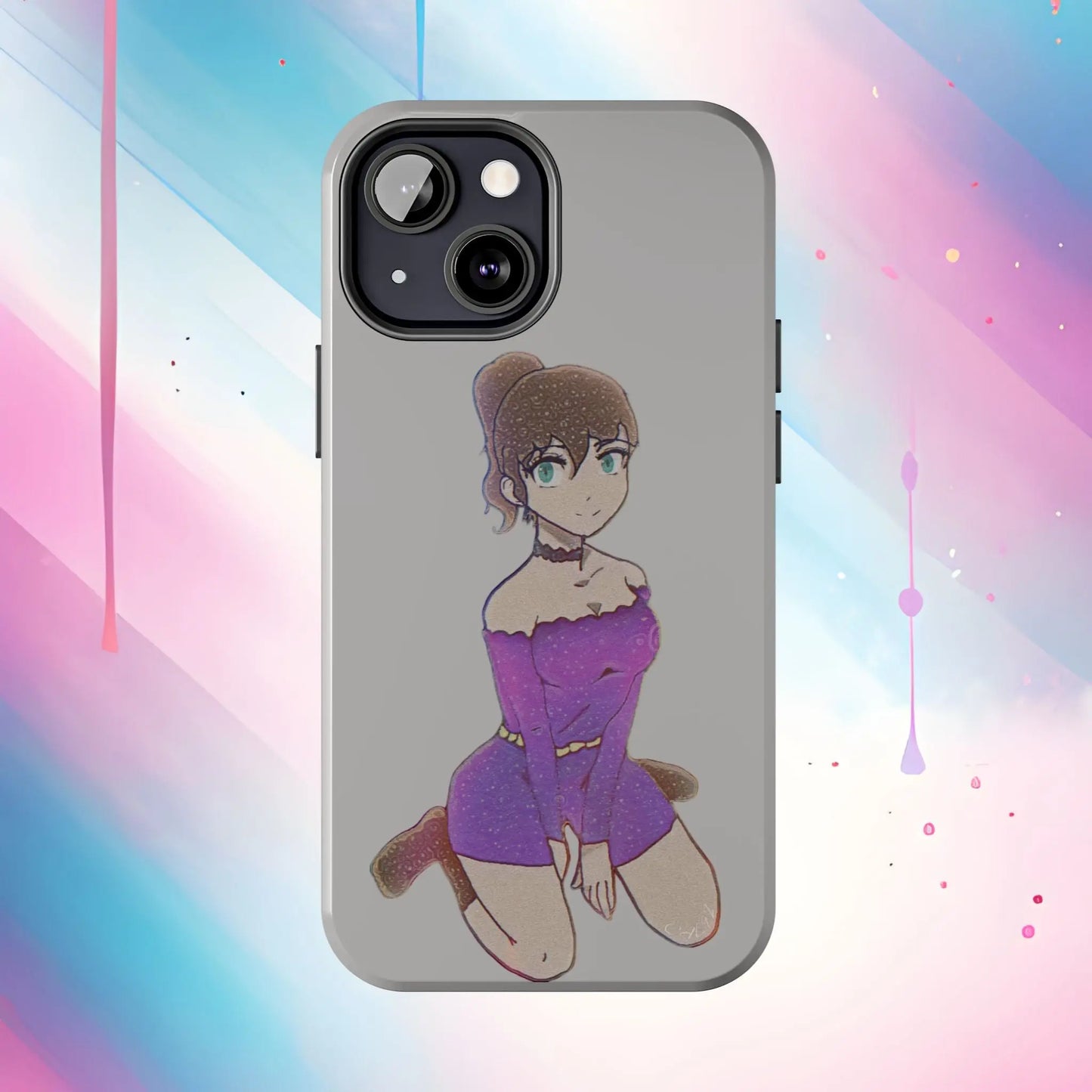 Anime Purple Bubble Girl Tough Phone Cases Printify