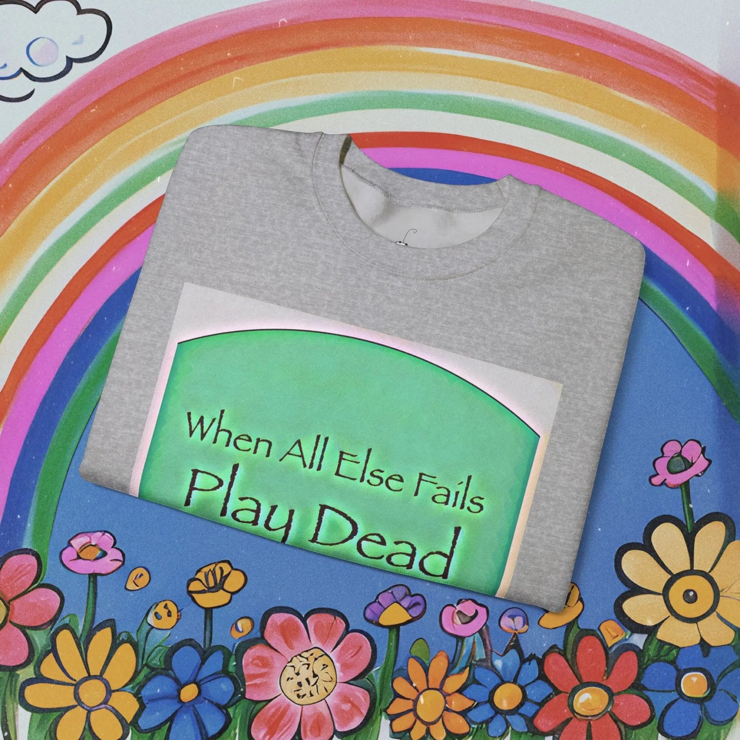 Play Dead Possum Sweatshirt - Unisex Blend Crewneck Printify