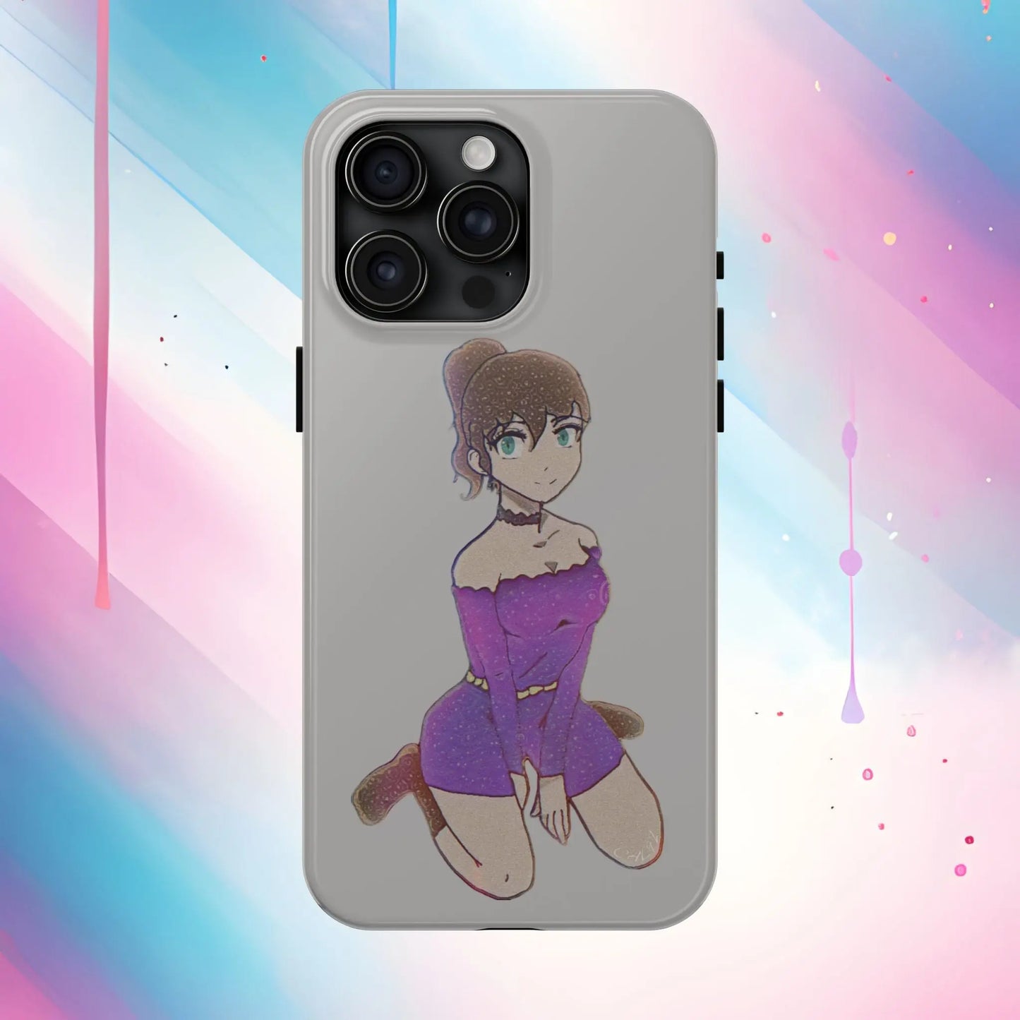 Anime Purple Bubble Girl Tough Phone Cases Printify