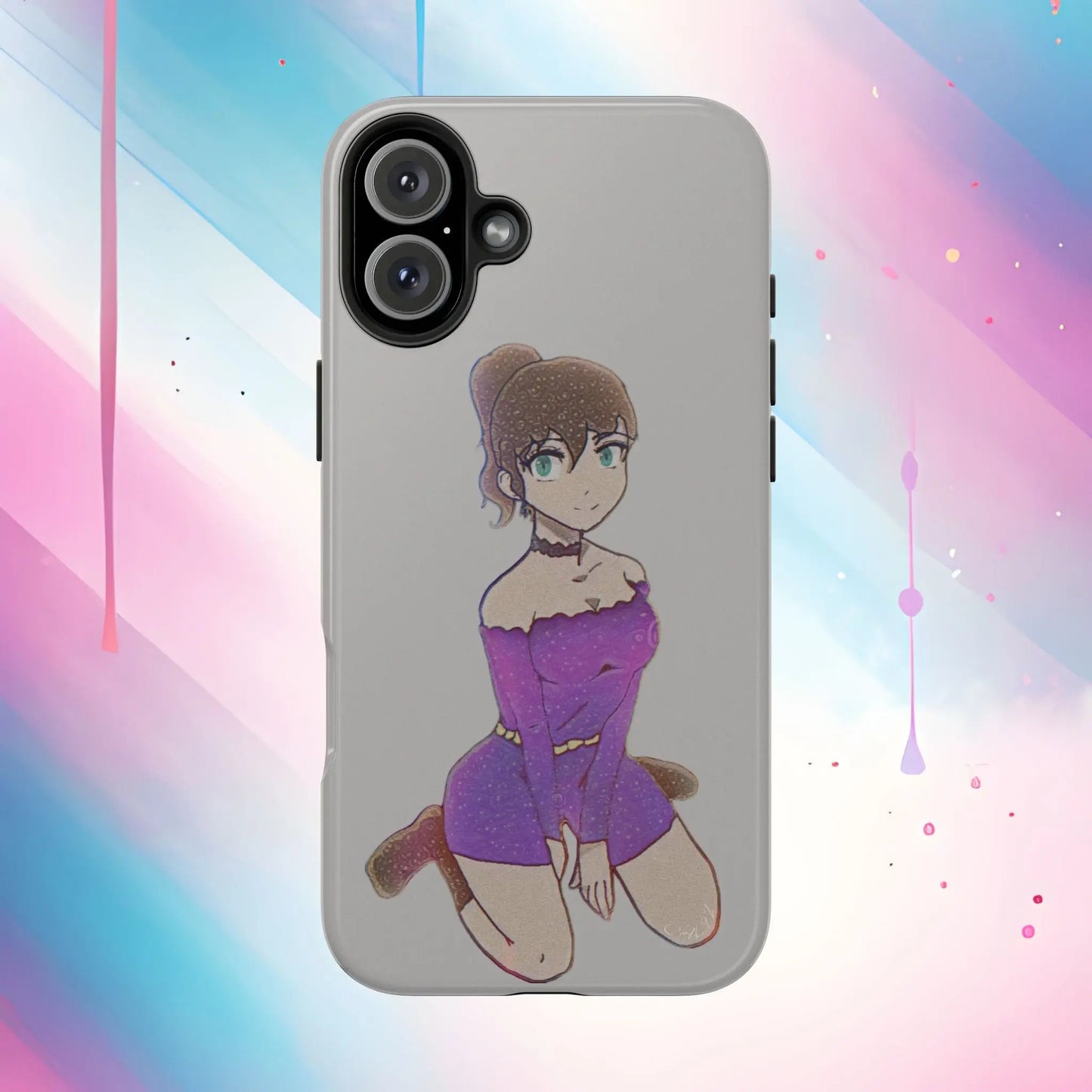 Anime Purple Bubble Girl Tough Phone Cases Printify