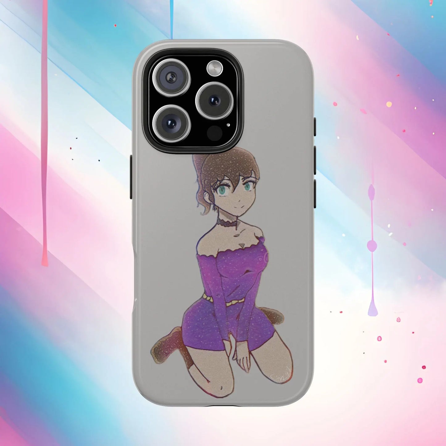 Anime Purple Bubble Girl Tough Phone Cases Printify