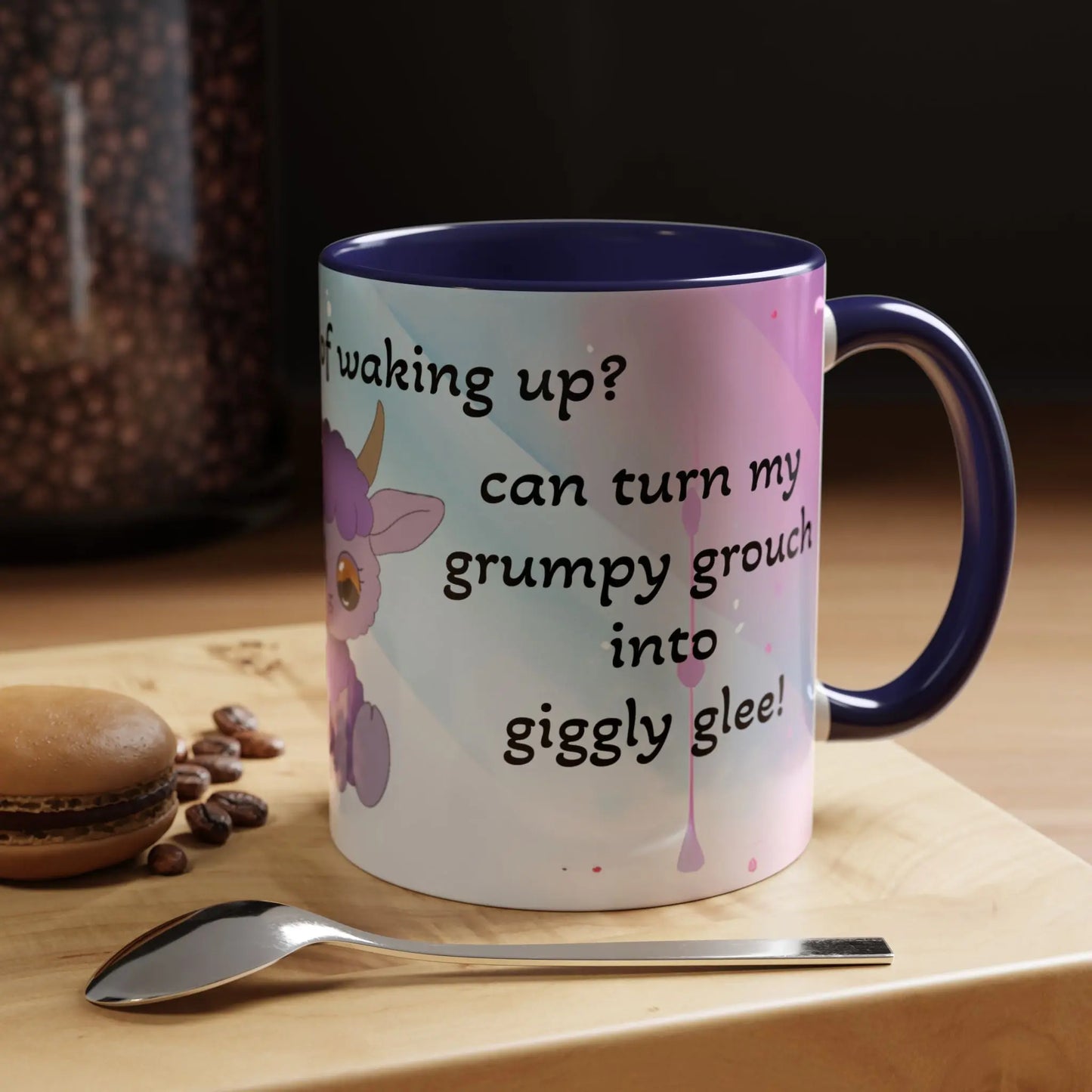 Coffee Mug - Cute Pochi Mug with Funny Morning Quote Printify