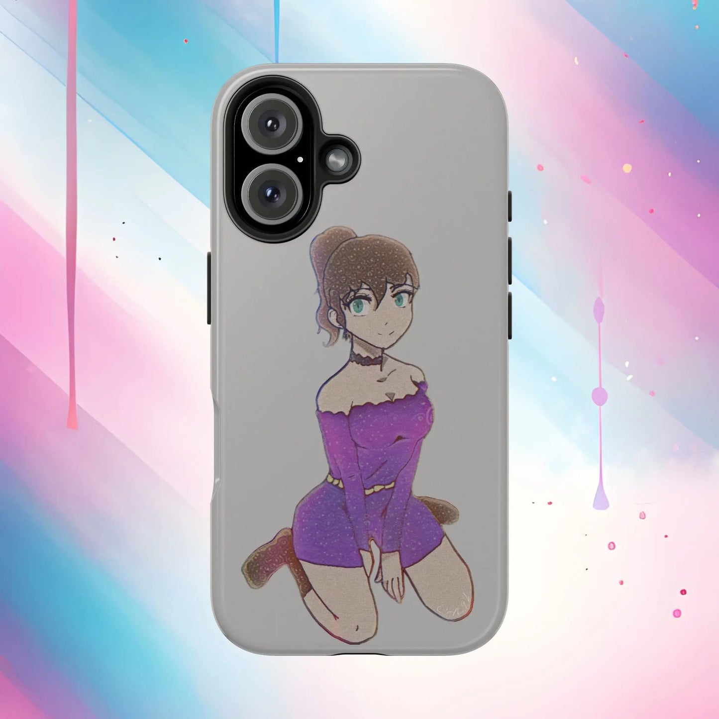 Anime Purple Bubble Girl Tough Phone Cases Printify