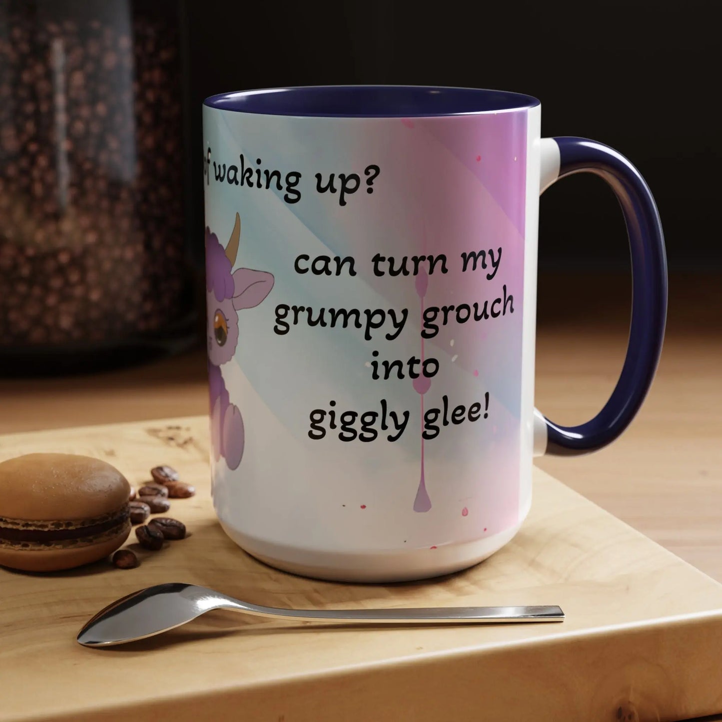Coffee Mug - Cute Pochi Mug with Funny Morning Quote Printify