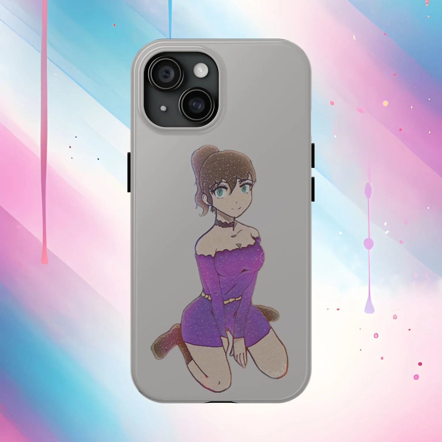 Anime Purple Bubble Girl Tough Phone Cases Printify