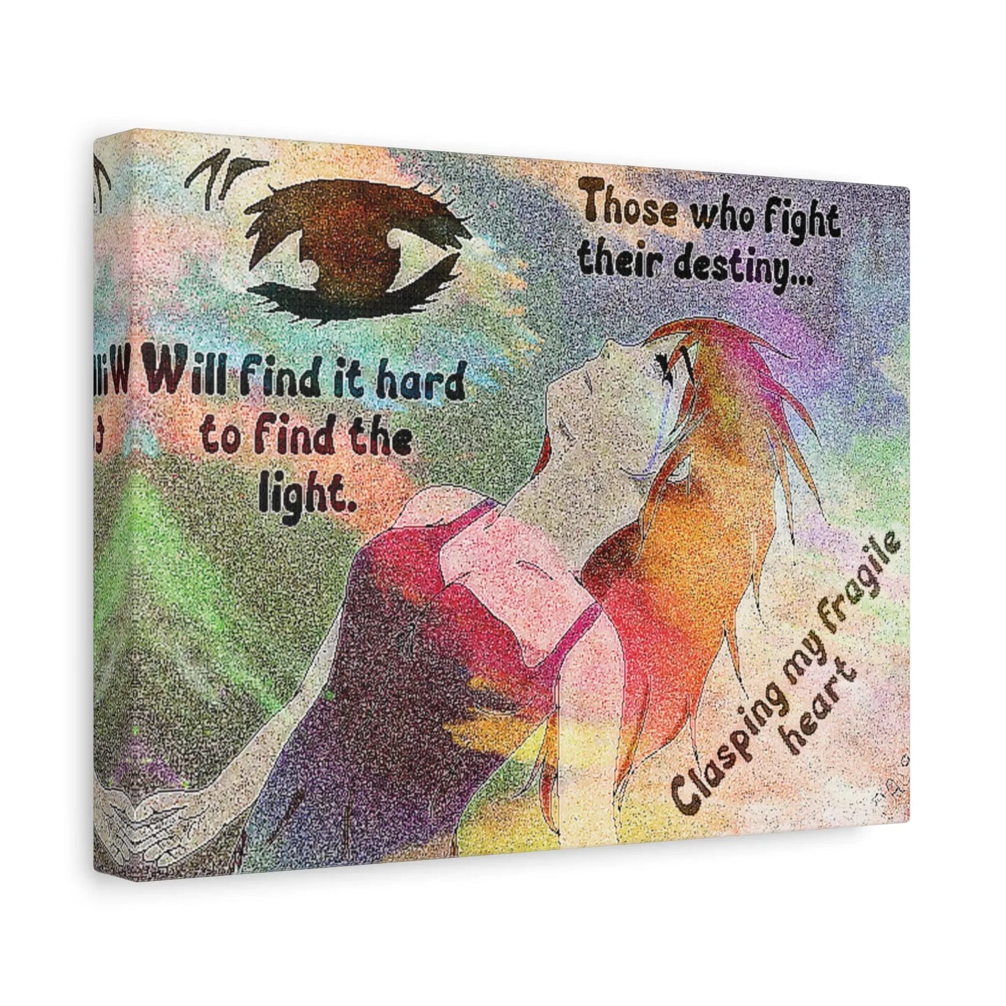 Inspirational Art Canvas - 'Clasping My Fragile Heart' Printify