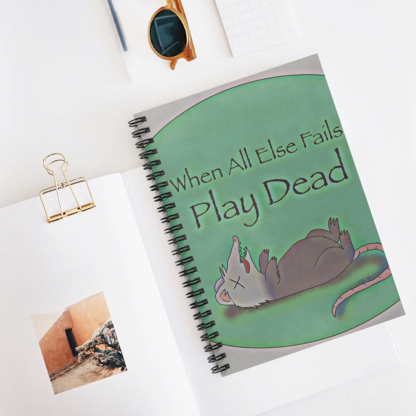 Ruled Line Spiral Notebook - When All Else Fails Play Dead Printify