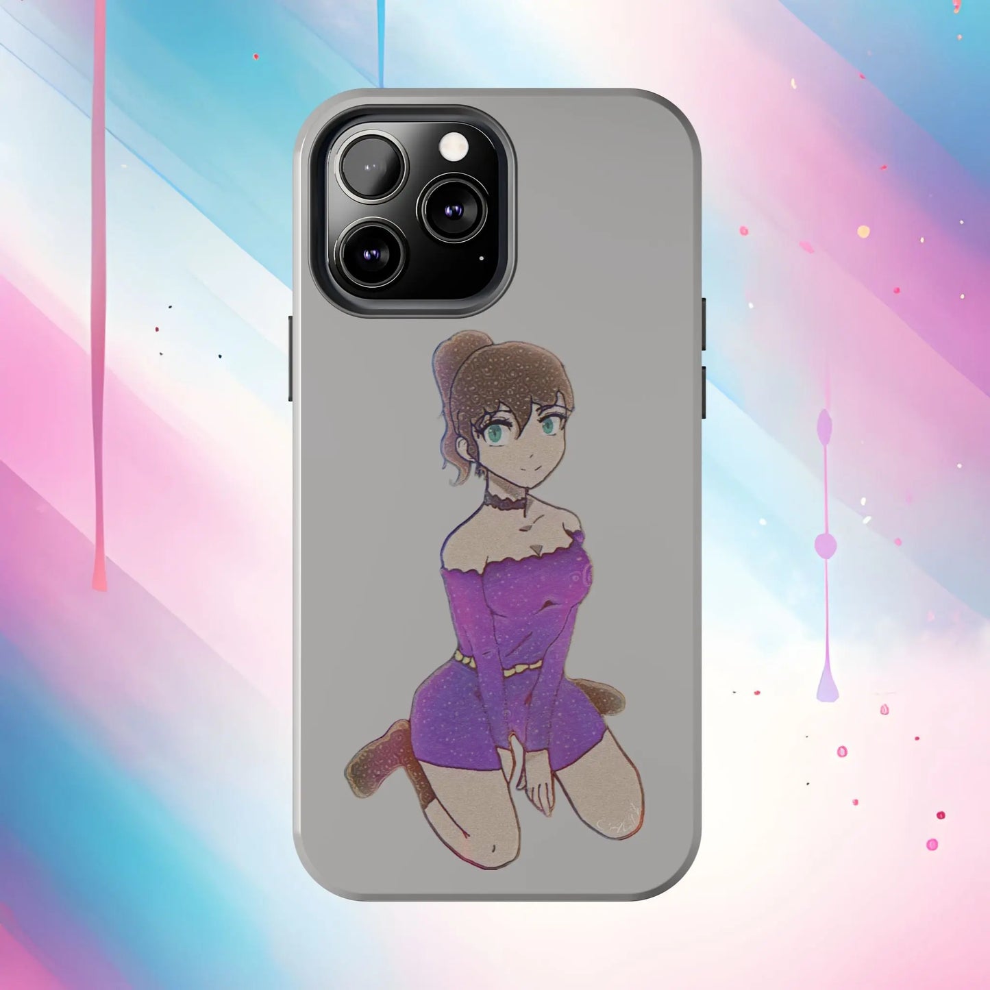 Anime Purple Bubble Girl Tough Phone Cases Printify