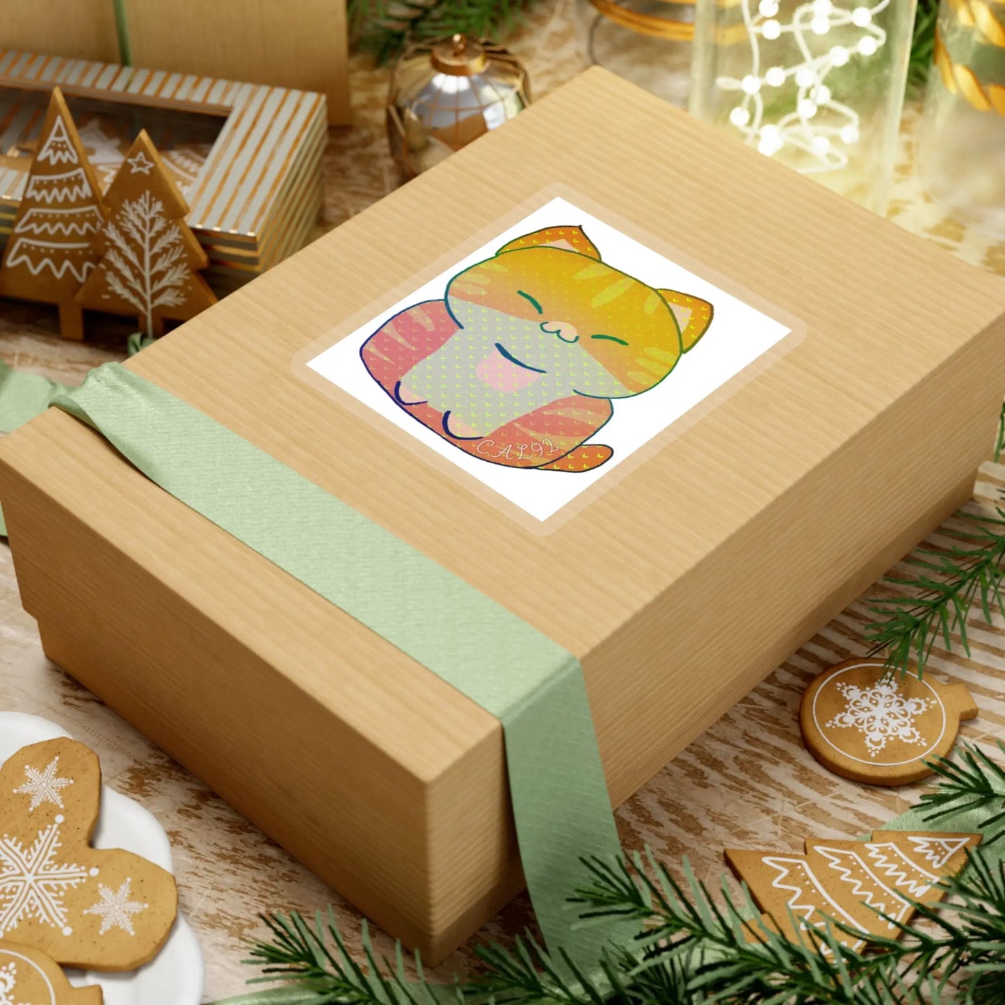 Chibi Tabby - Kiss-Cut Stickers Printify
