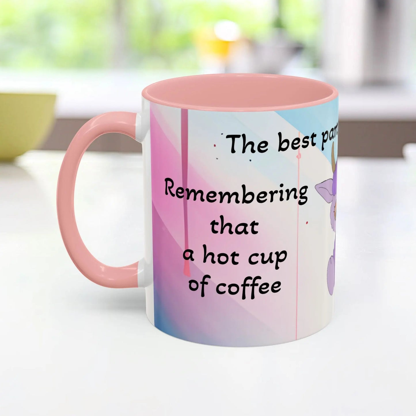 Coffee Mug - Cute Pochi Mug with Funny Morning Quote Printify