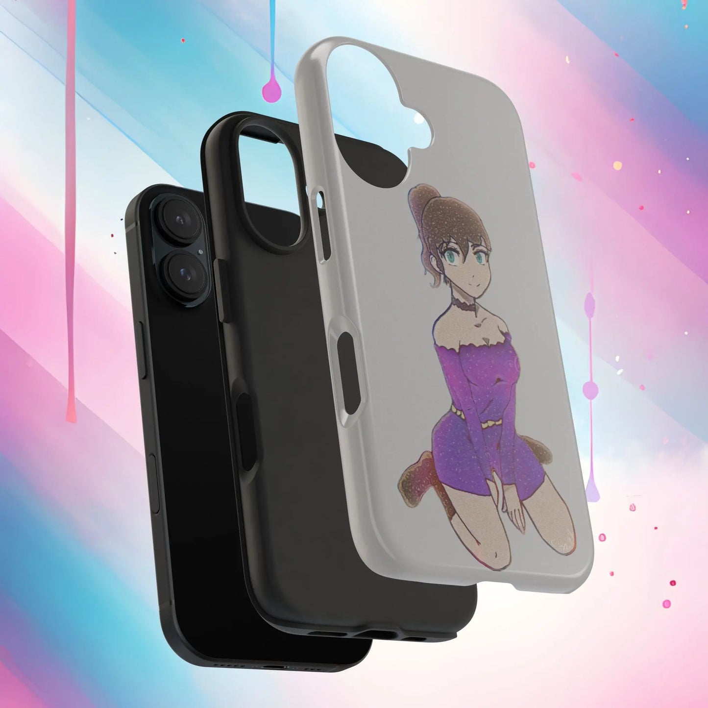 Anime Purple Bubble Girl Tough Phone Cases Printify