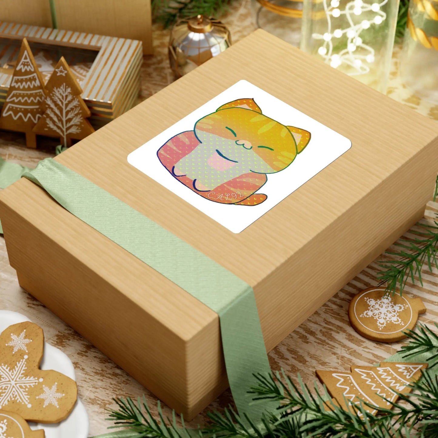 Chibi Tabby - Kiss-Cut Stickers Printify