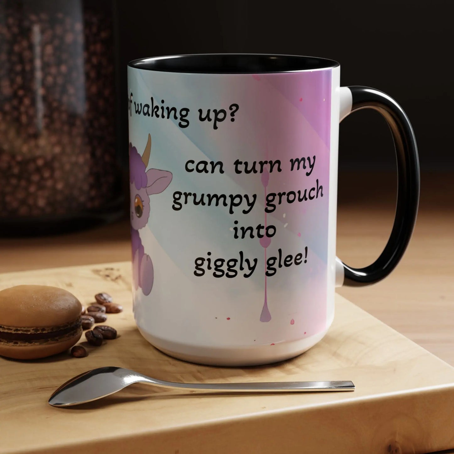 Coffee Mug - Cute Pochi Mug with Funny Morning Quote Printify