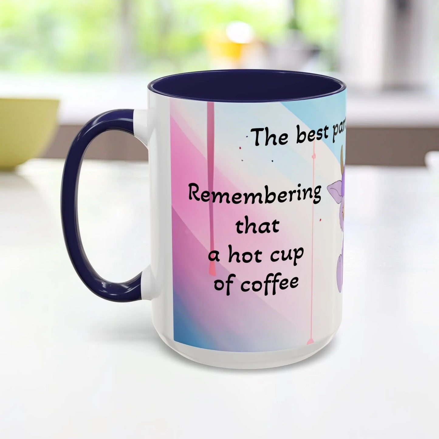 Coffee Mug - Cute Pochi Mug with Funny Morning Quote Printify