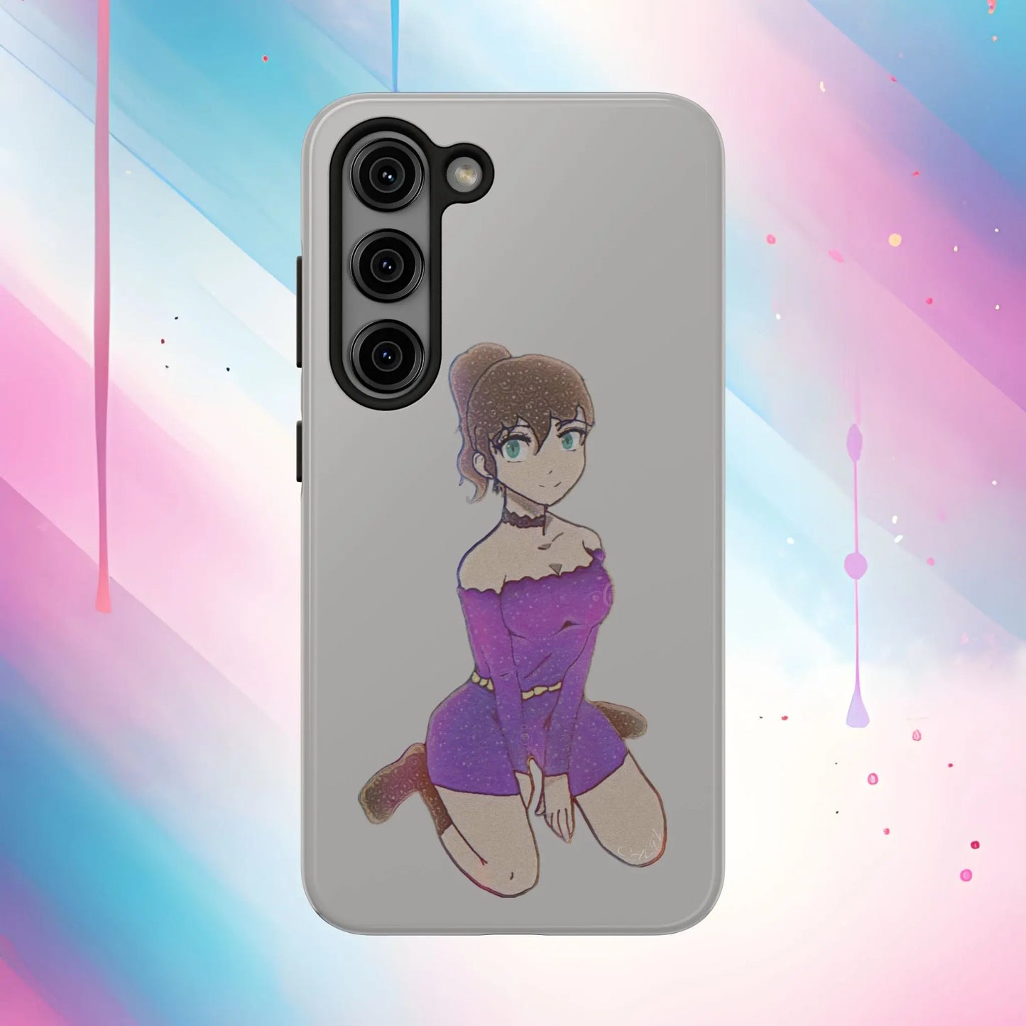 Anime Purple Bubble Girl Tough Phone Cases Printify