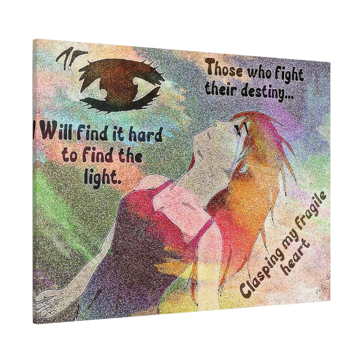 Inspirational Art Canvas - 'Clasping My Fragile Heart' Printify