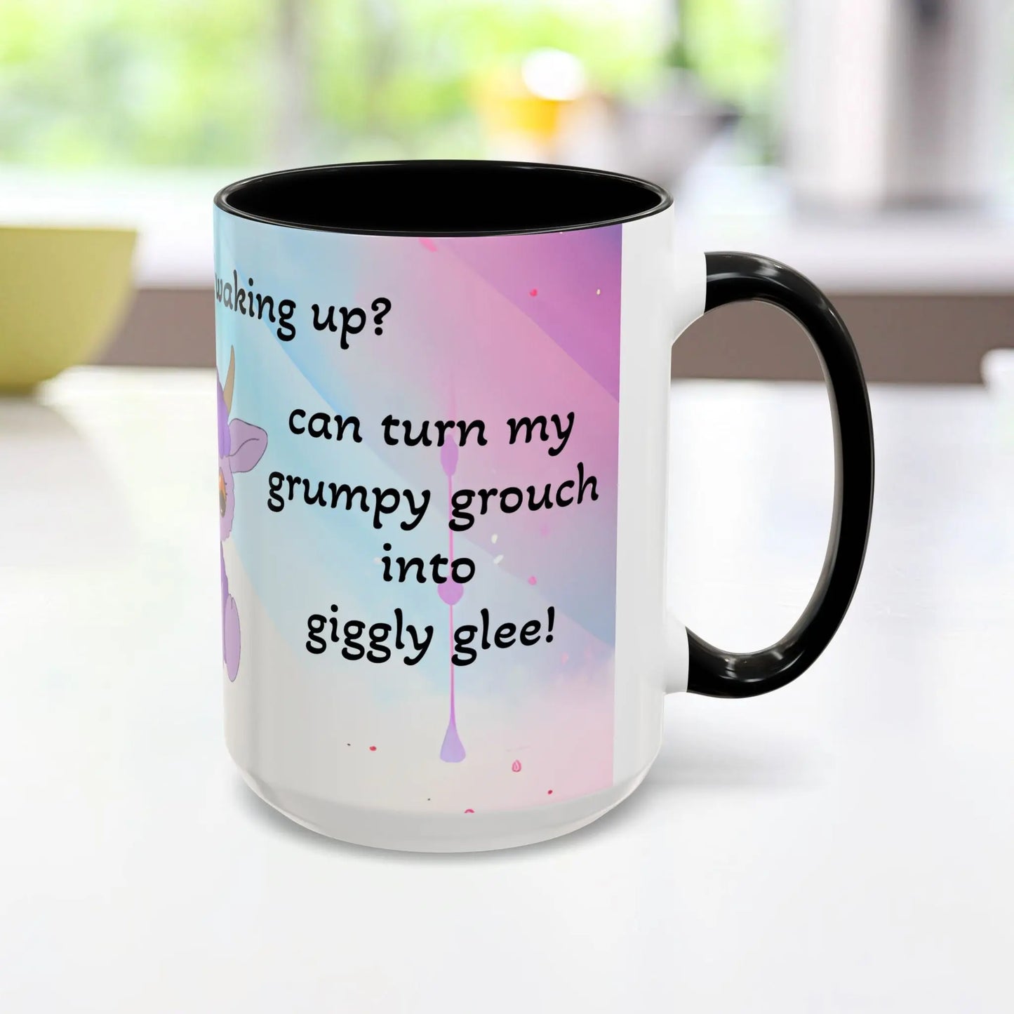 Coffee Mug - Cute Pochi Mug with Funny Morning Quote Printify