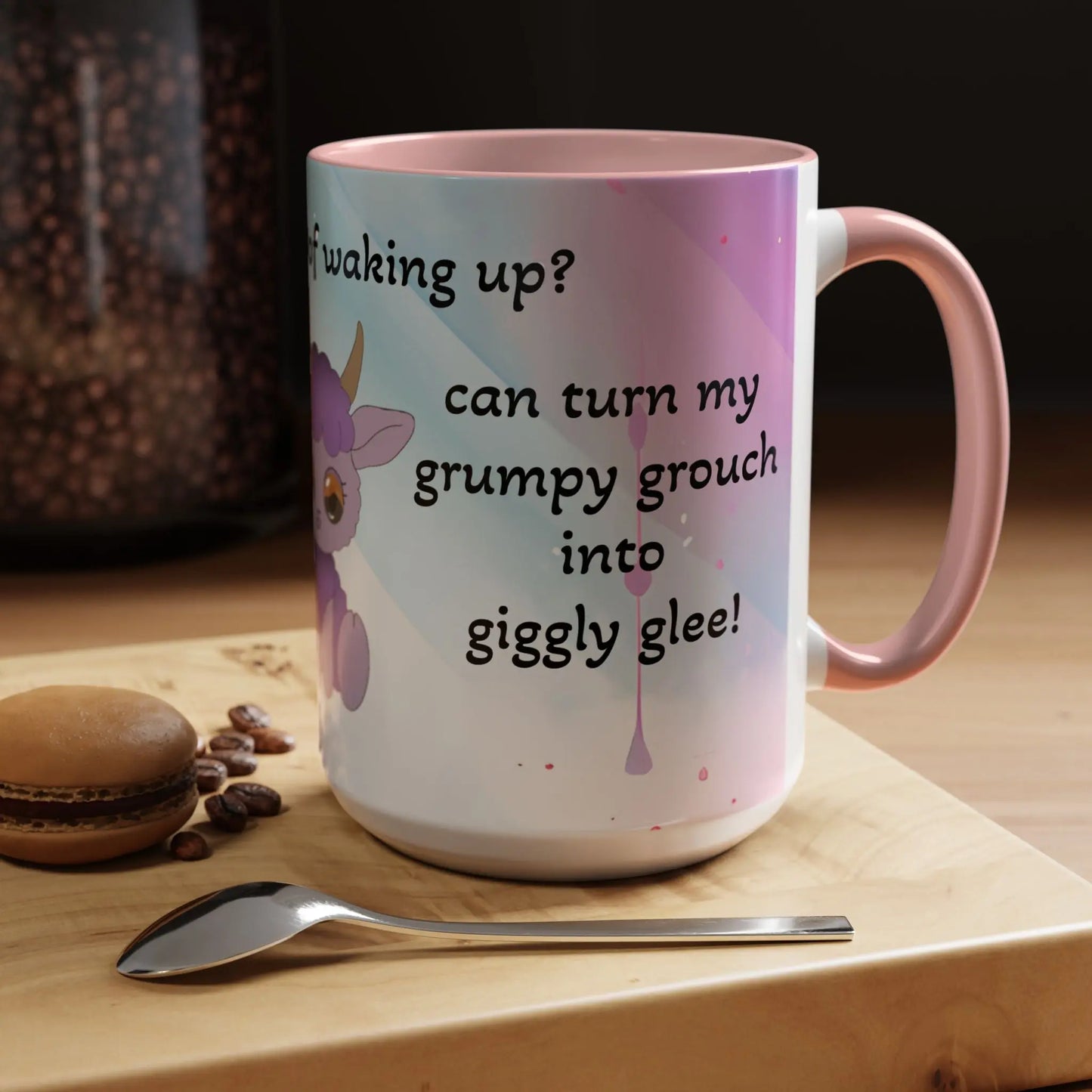 Coffee Mug - Cute Pochi Mug with Funny Morning Quote Printify