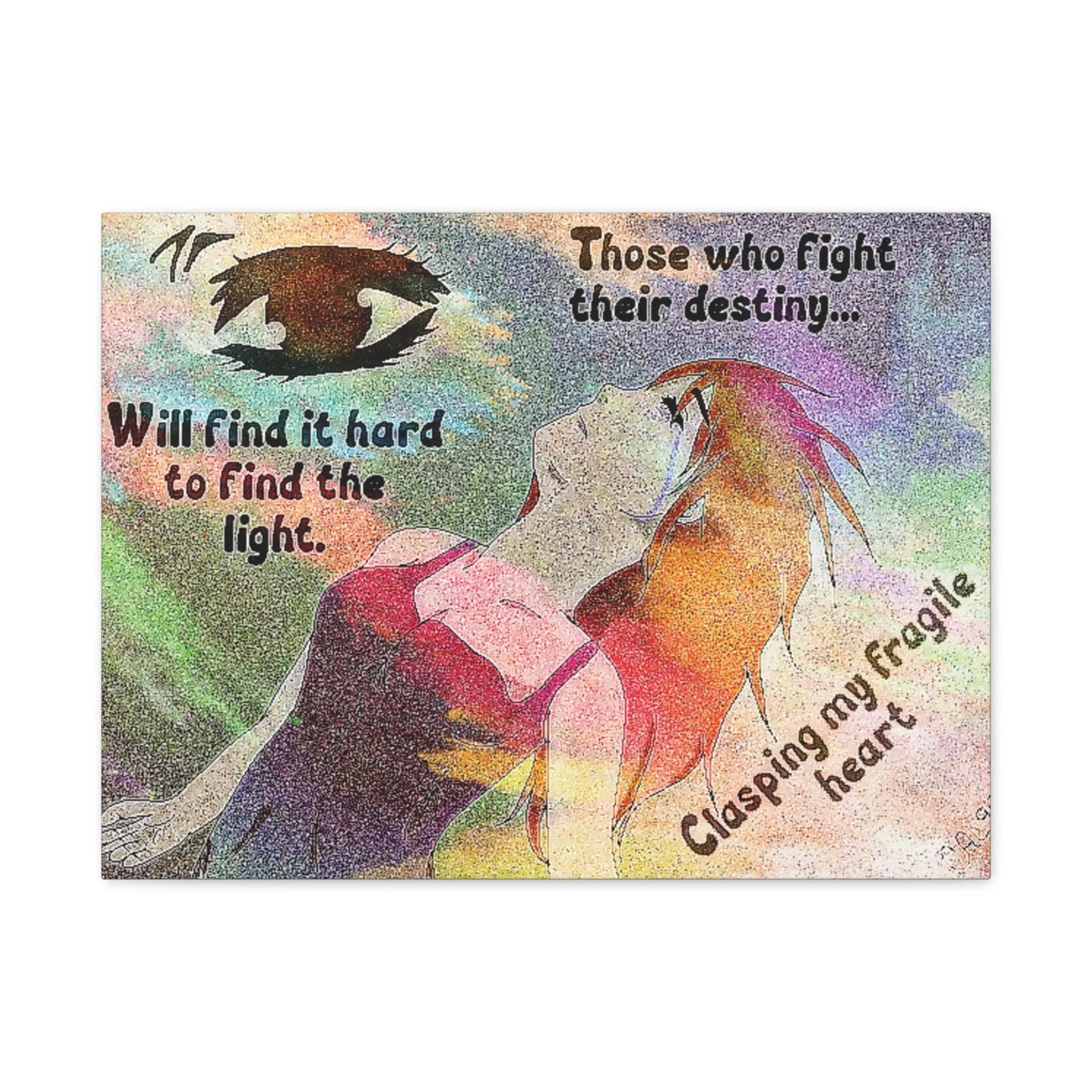 Inspirational Art Canvas - 'Clasping My Fragile Heart' Printify