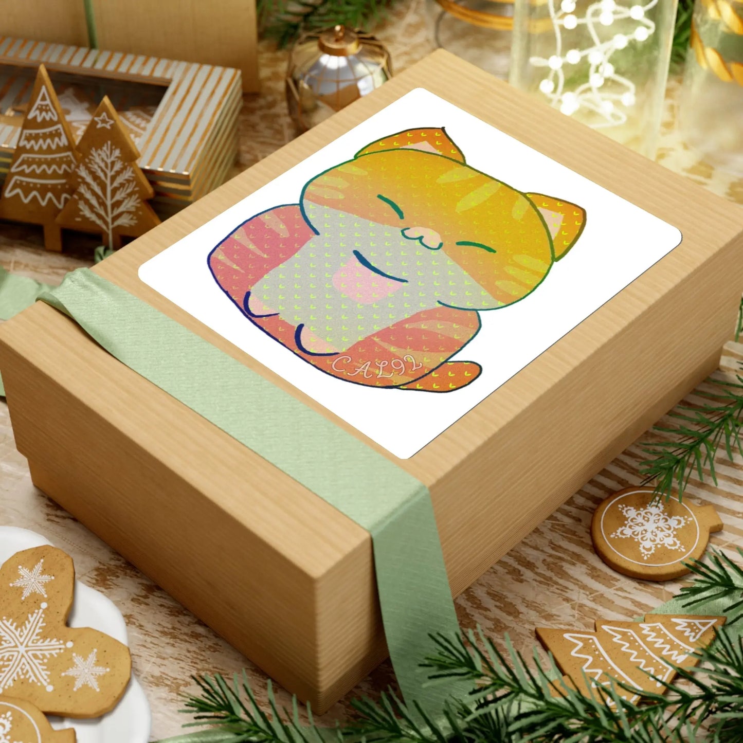 Chibi Tabby - Kiss-Cut Stickers Printify