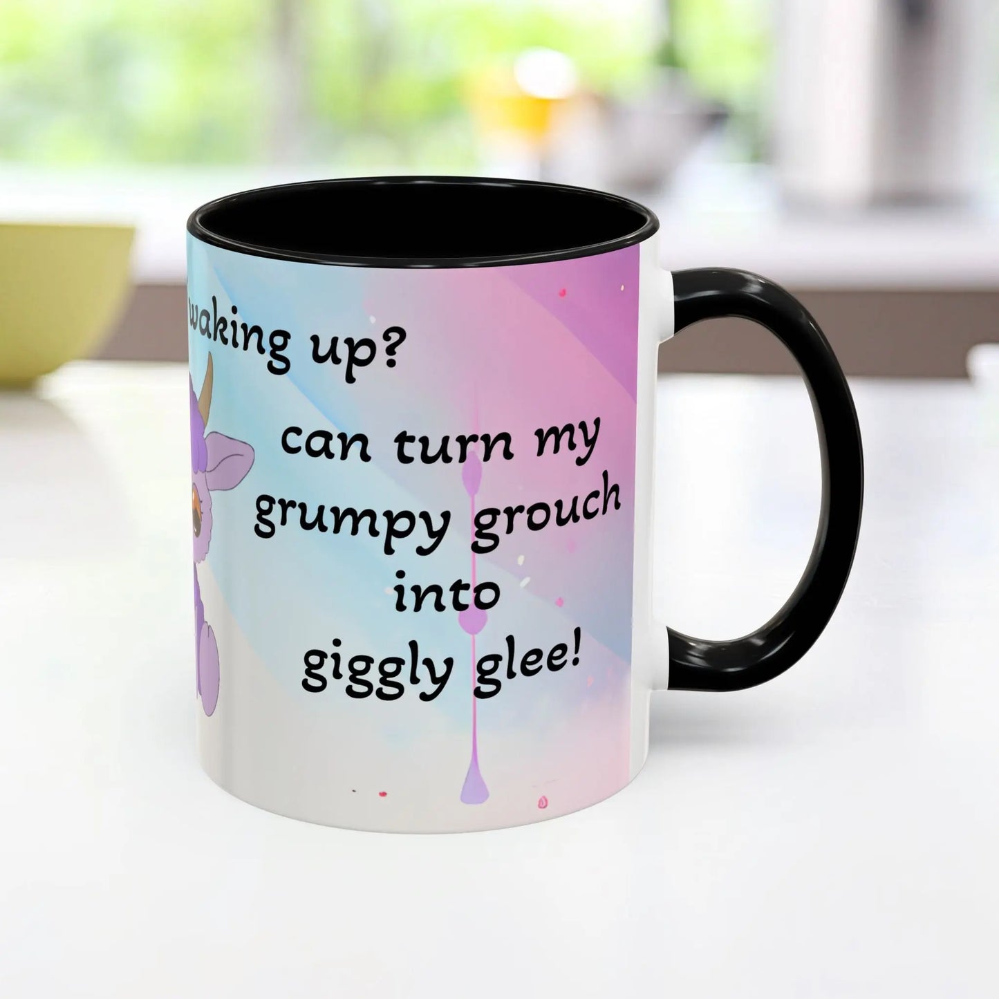 Coffee Mug - Cute Pochi Mug with Funny Morning Quote Printify