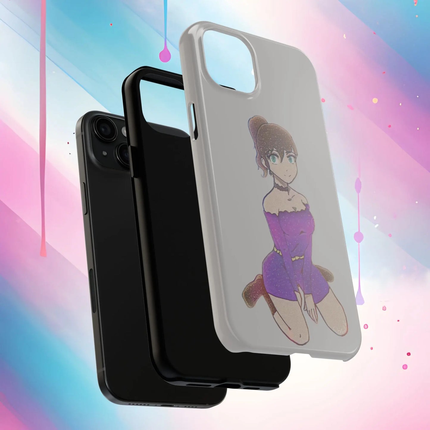 Anime Purple Bubble Girl Tough Phone Cases Printify