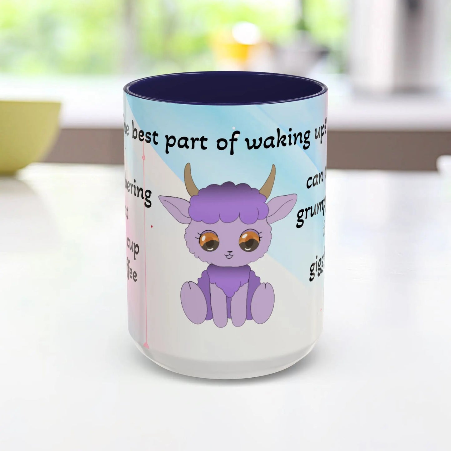 Coffee Mug - Cute Pochi Mug with Funny Morning Quote Printify