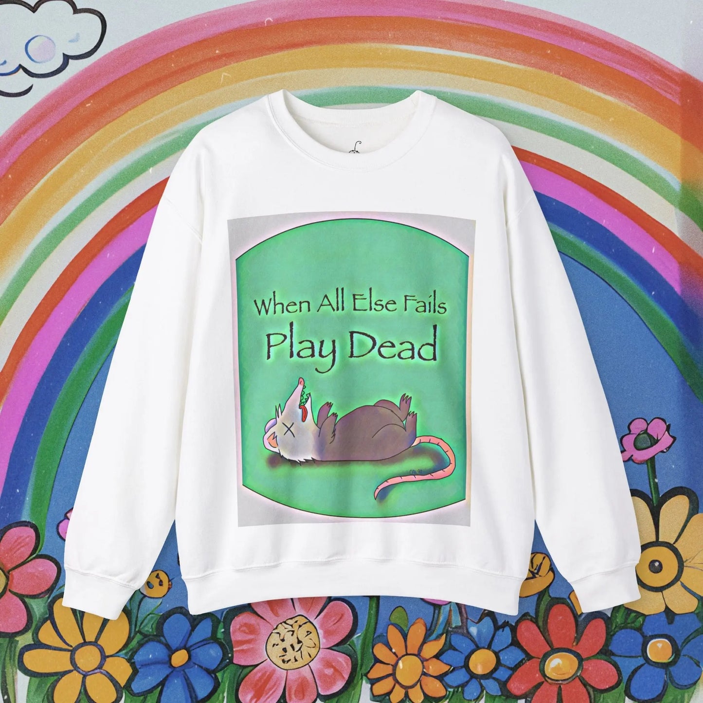 Play Dead Possum Sweatshirt - Unisex Blend Crewneck Printify