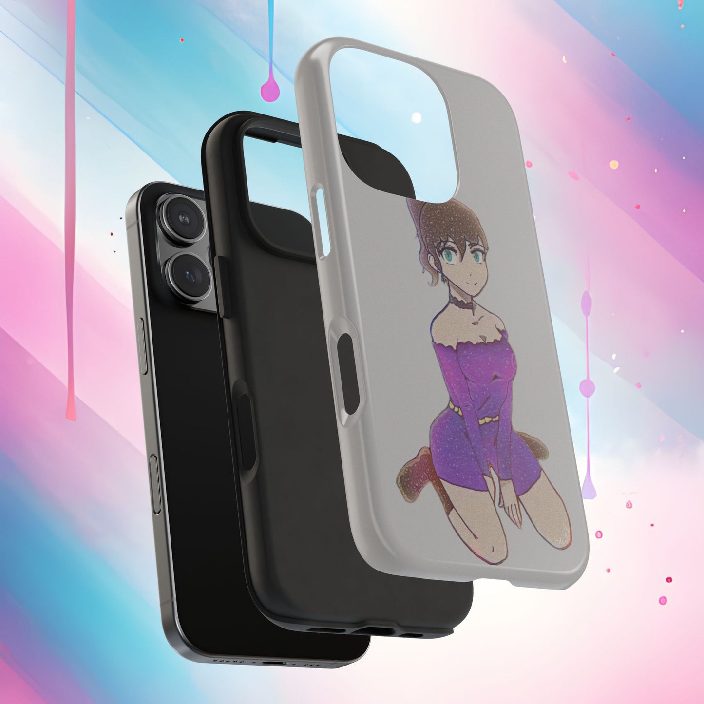 Anime Purple Bubble Girl Tough Phone Cases