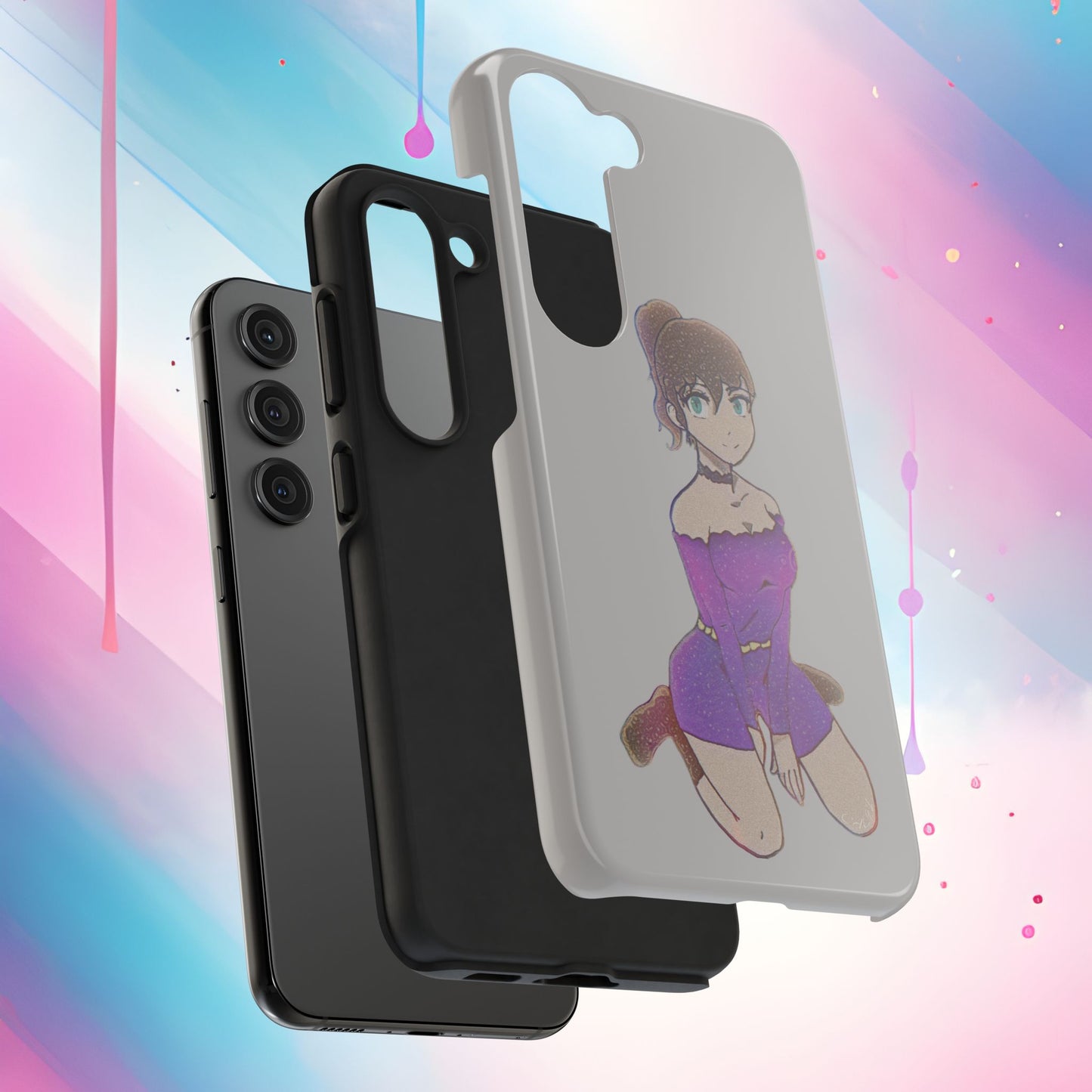 Anime Purple Bubble Girl Tough Phone Cases