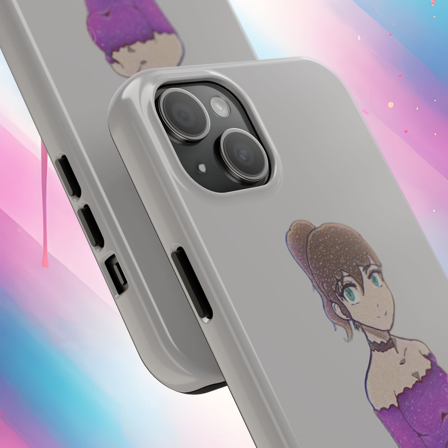 Anime Purple Bubble Girl Tough Phone Cases