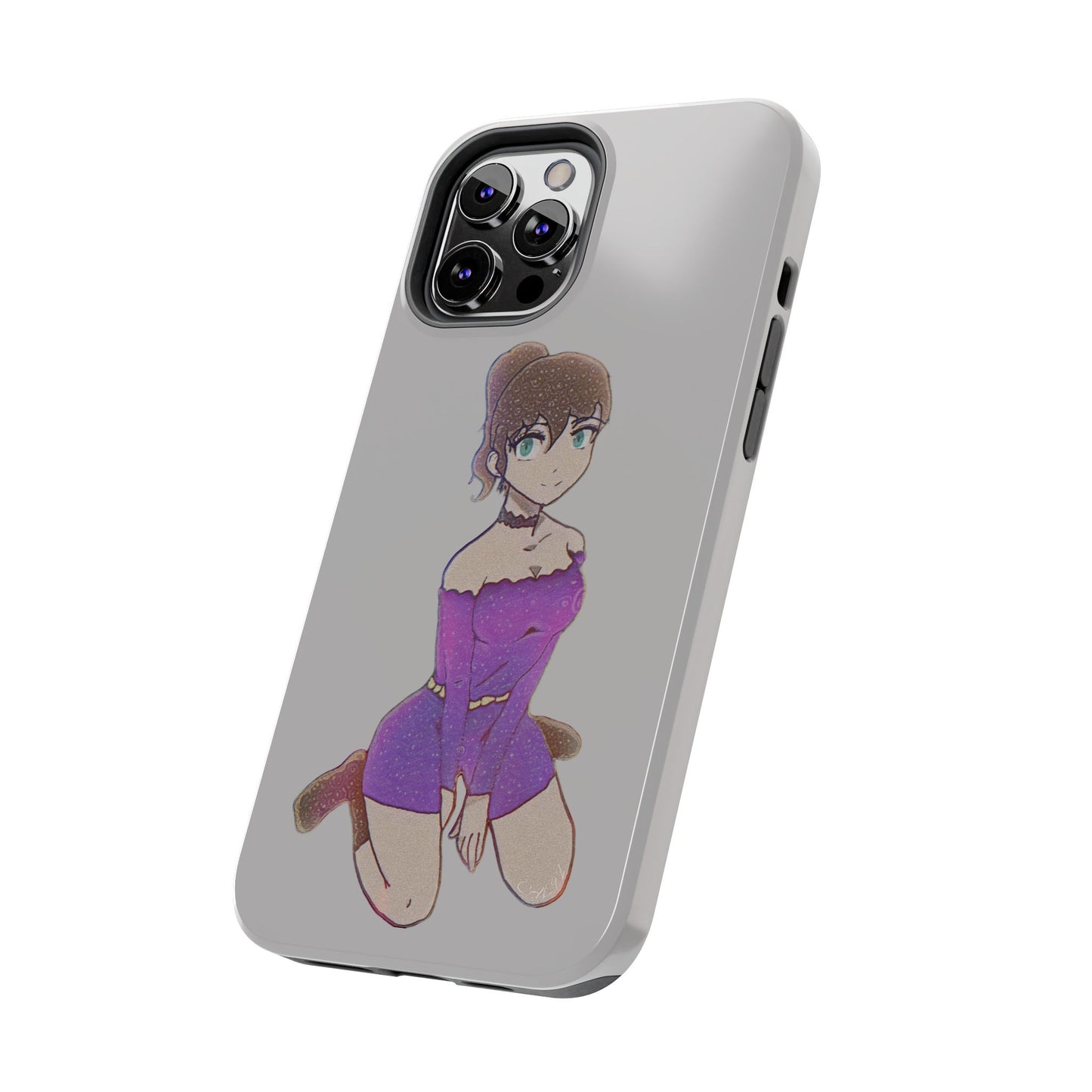 Anime Purple Bubble Girl Tough Phone Cases