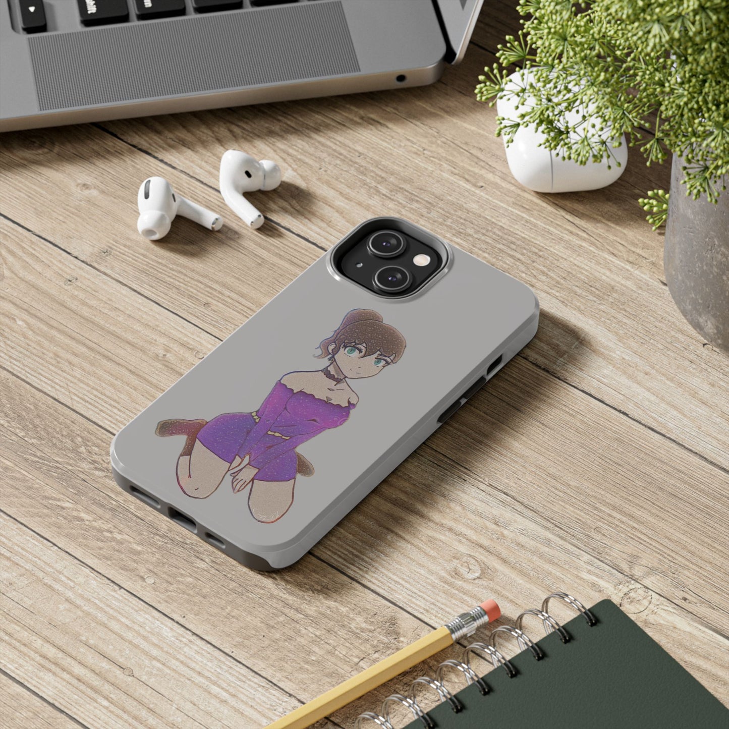 Anime Purple Bubble Girl Tough Phone Cases