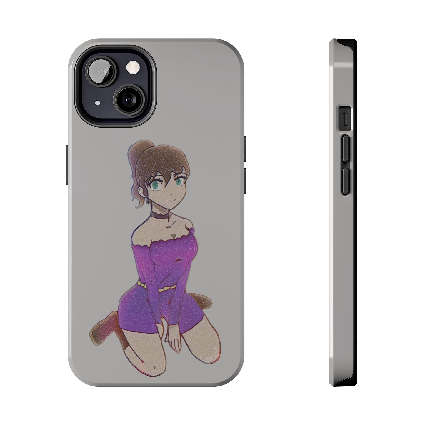 Anime Purple Bubble Girl Tough Phone Cases