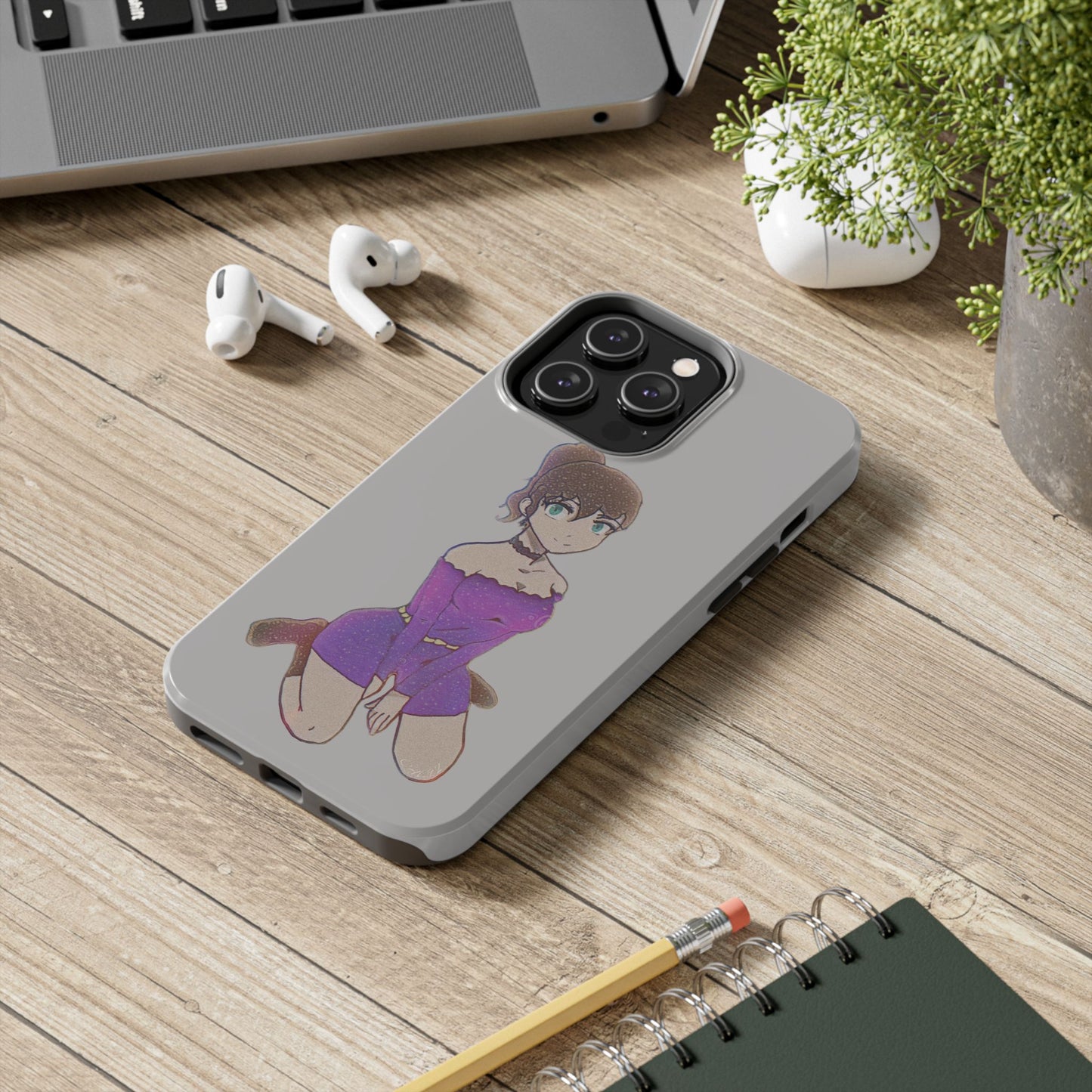 Anime Purple Bubble Girl Tough Phone Cases