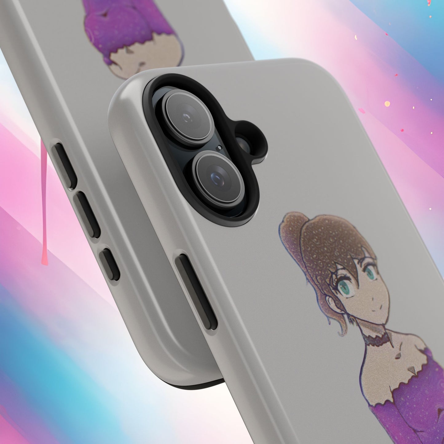 Anime Purple Bubble Girl Tough Phone Cases