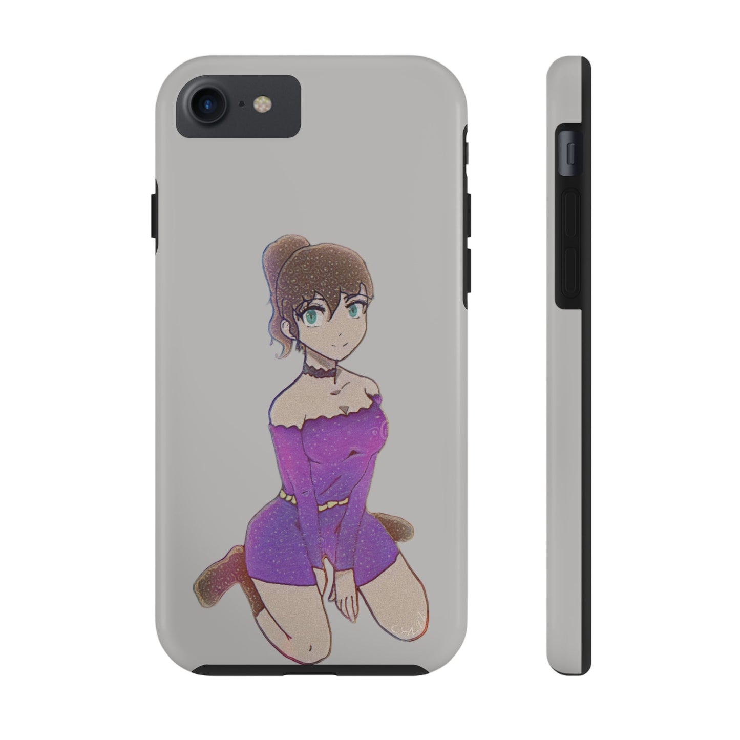 Anime Purple Bubble Girl Tough Phone Cases