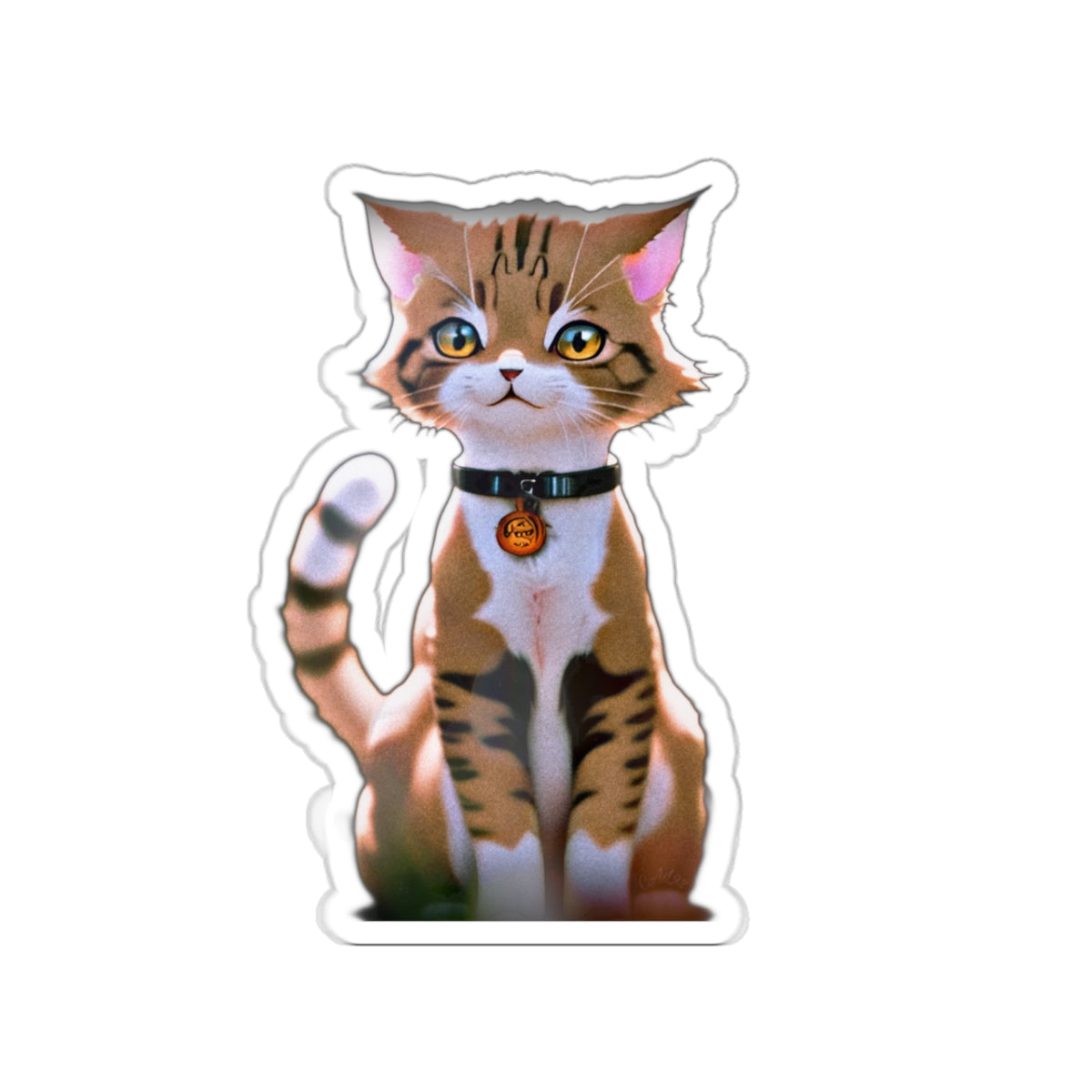 Kiss-Cut Stickers - Cute Honeybear the Cat Vinyl Stickers