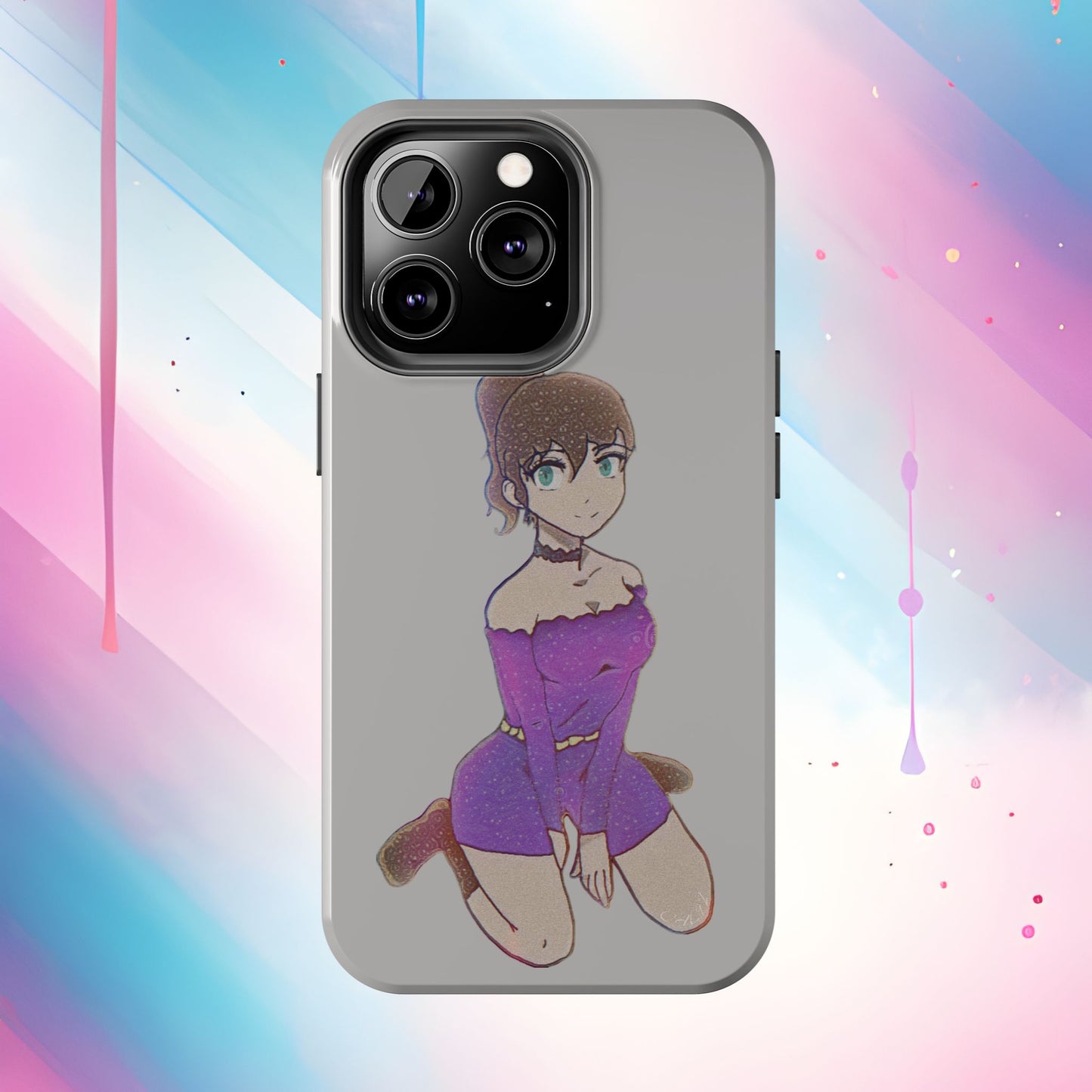 Anime Purple Bubble Girl Tough Phone Cases