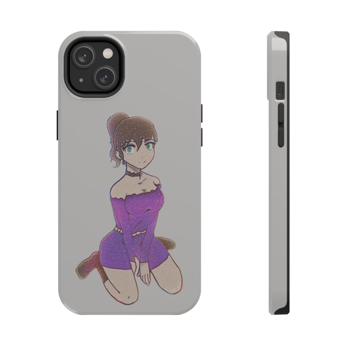 Anime Purple Bubble Girl Tough Phone Cases