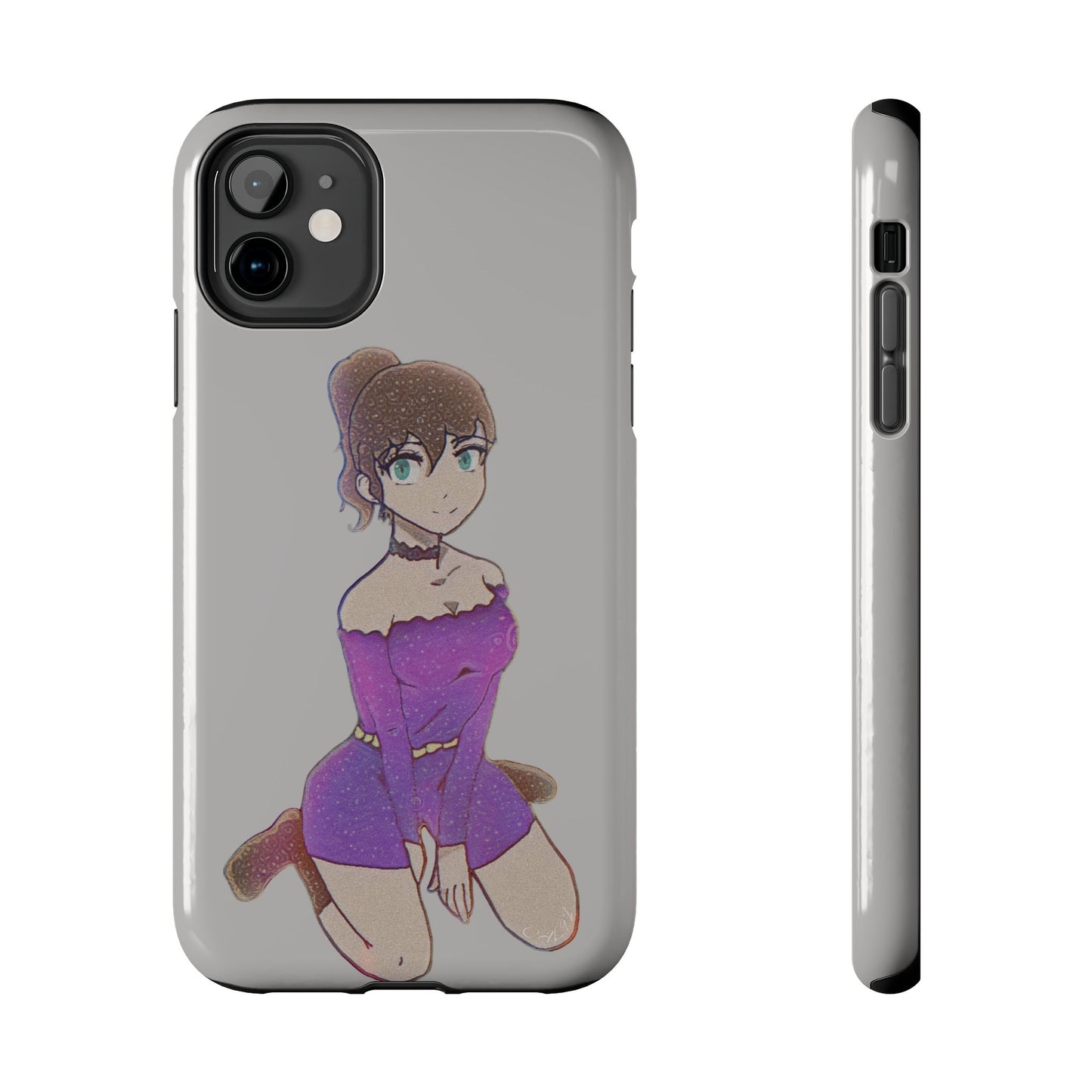 Anime Purple Bubble Girl Tough Phone Cases