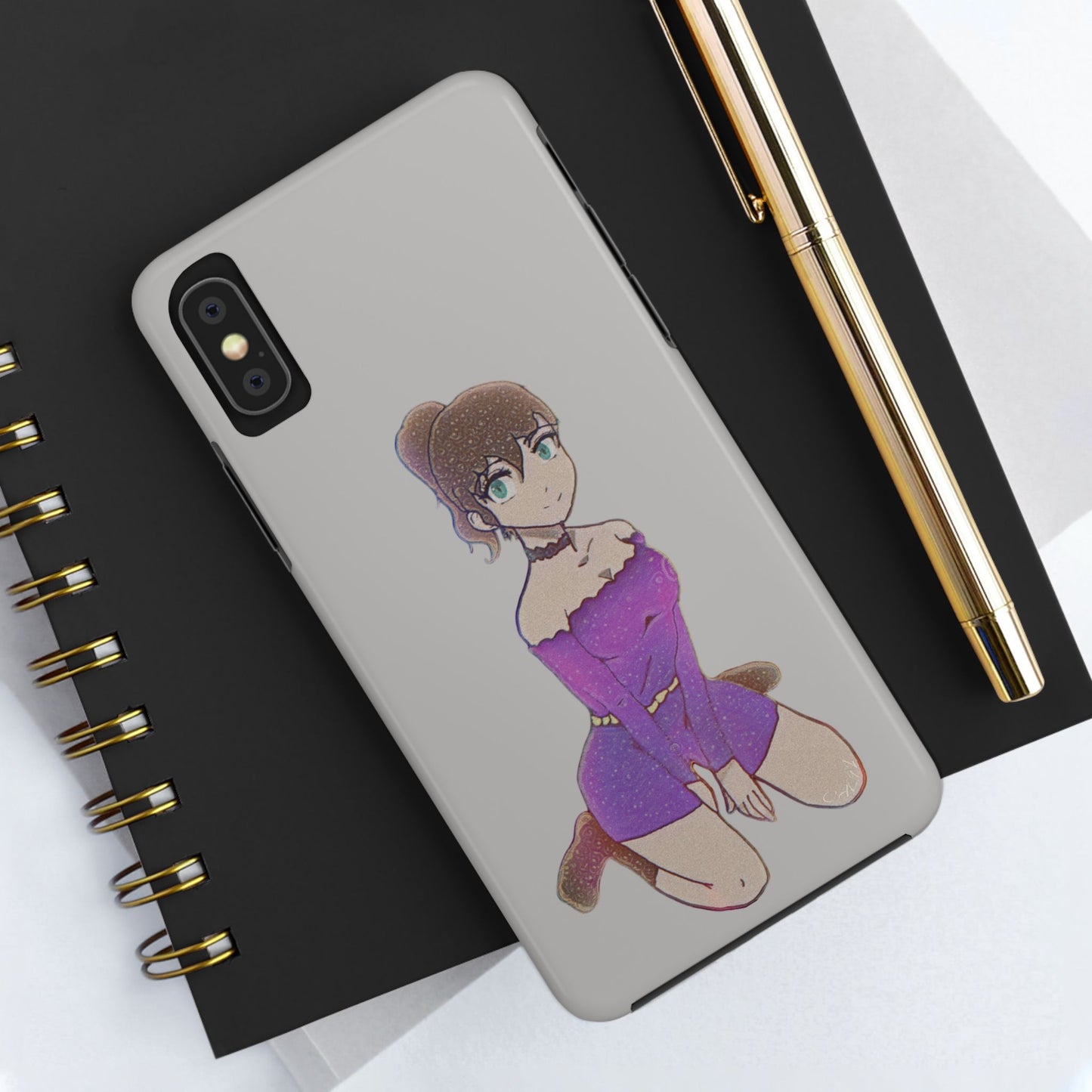 Anime Purple Bubble Girl Tough Phone Cases