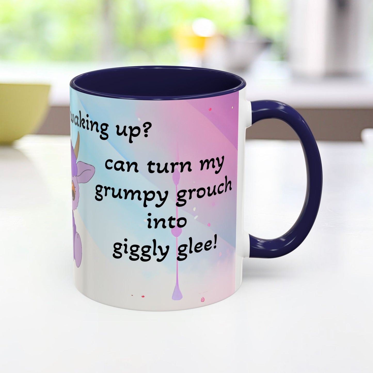 Coffee Mug - Cute Pochi Mug with Funny Morning Quote