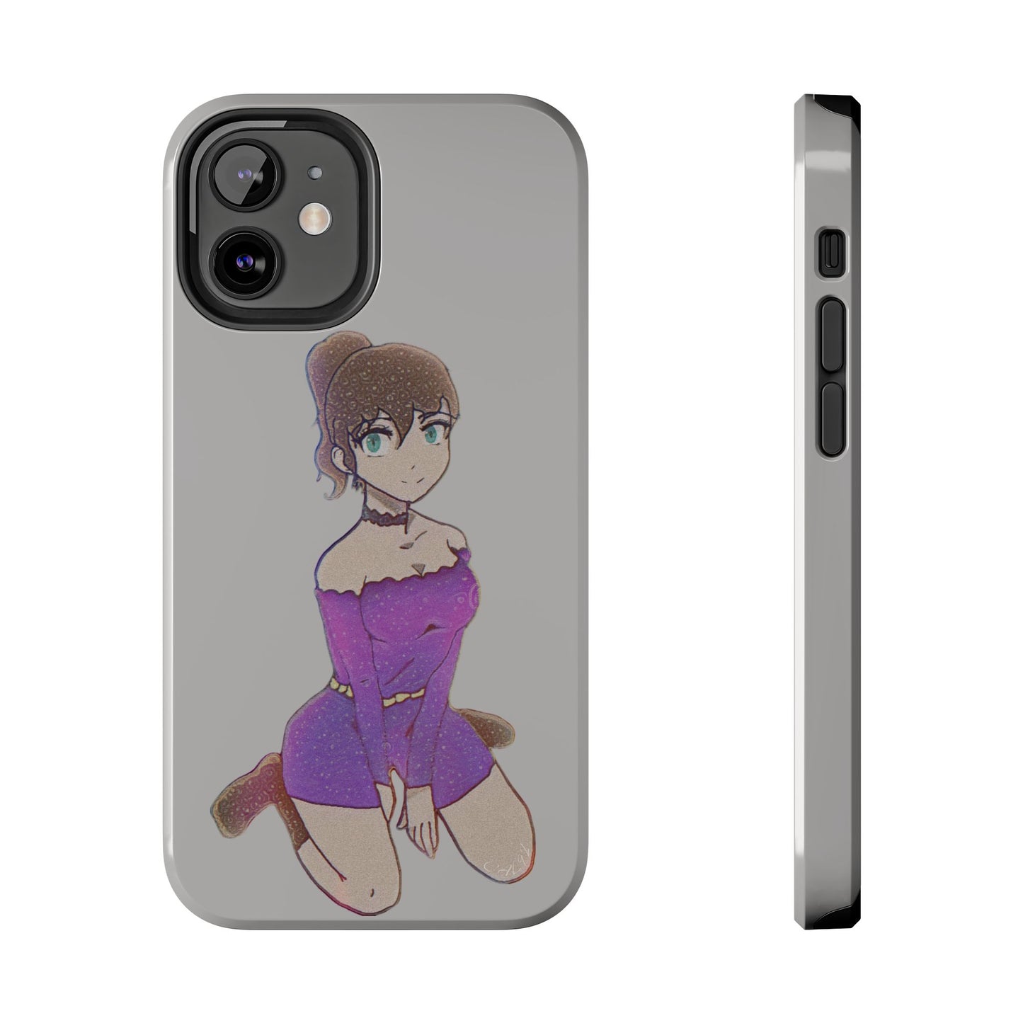 Anime Purple Bubble Girl Tough Phone Cases