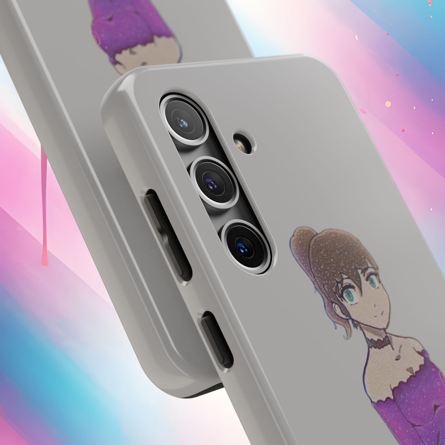 Anime Purple Bubble Girl Tough Phone Cases