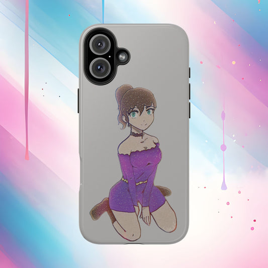 Anime Purple Bubble Girl Tough Phone Cases