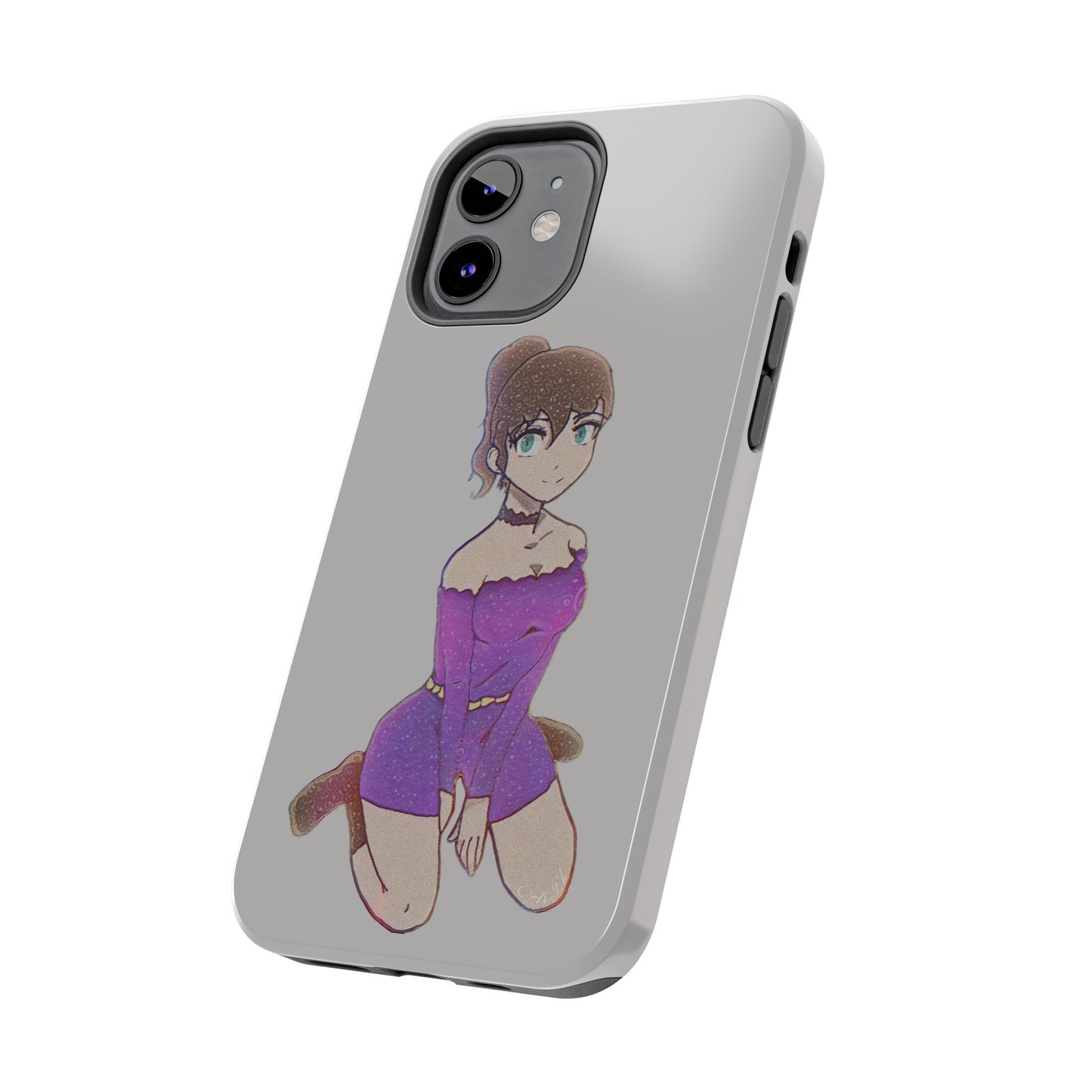 Anime Purple Bubble Girl Tough Phone Cases