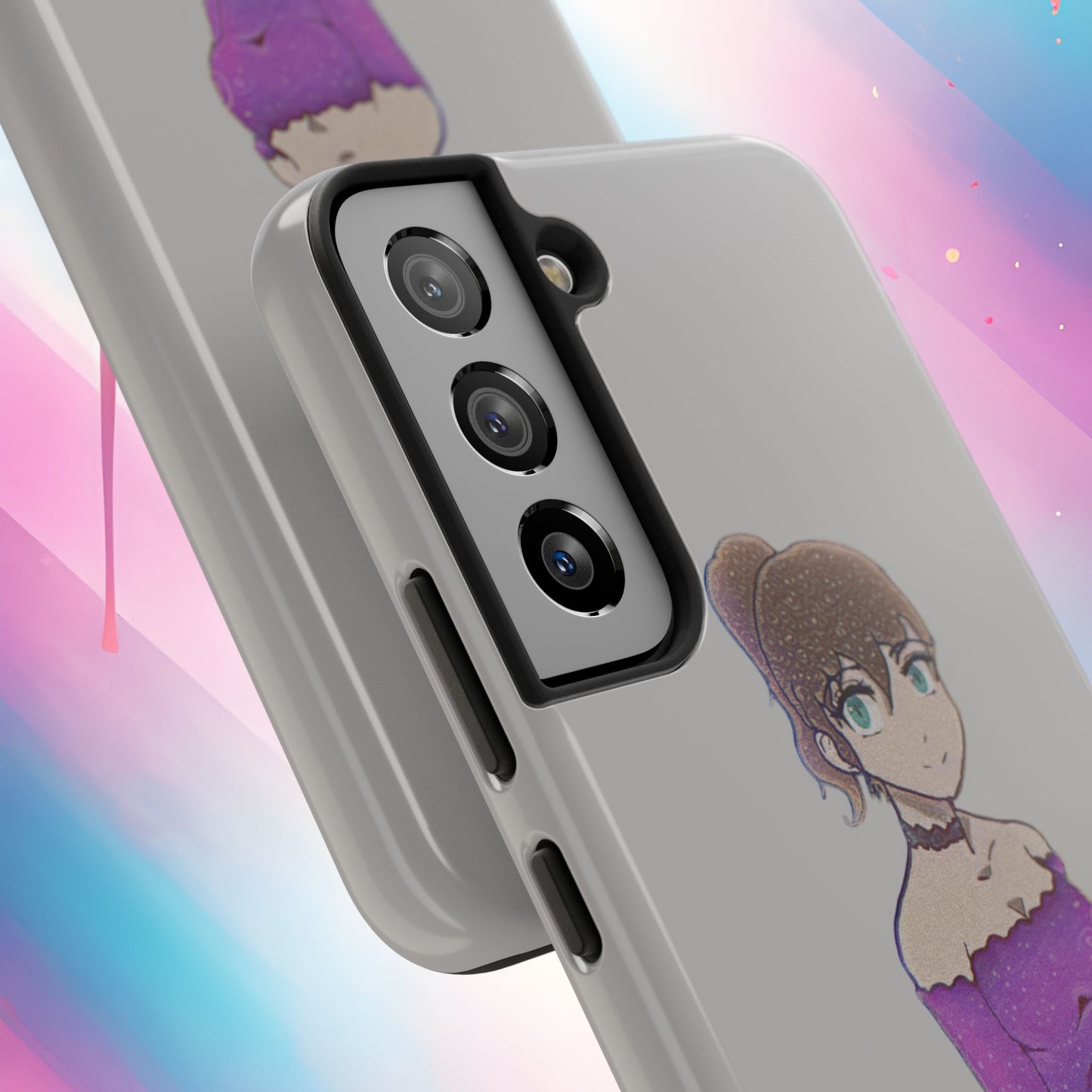 Anime Purple Bubble Girl Tough Phone Cases