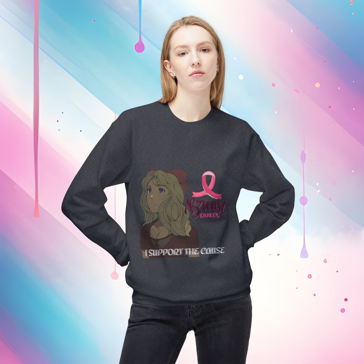 Fleece Sweatshirt Breast Cancer Awareness